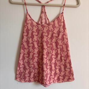 Pink seahorse tank top